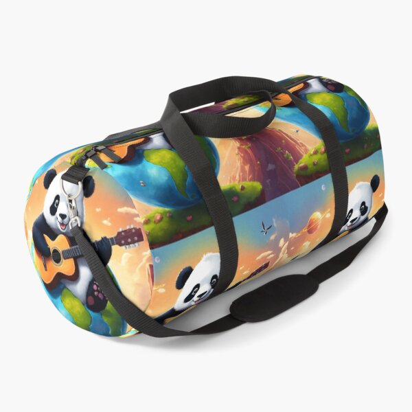 Item preview, A small panda sitting on top of the planet earth on a sunny day, playing a guitar. designed and sold by Shahid1234.