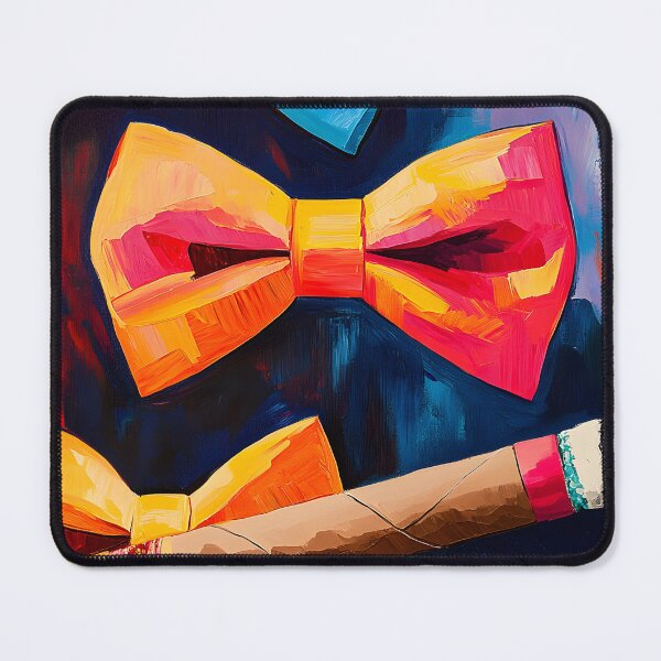 Item preview, Father's Day Contrast with Bold Bow Ties and Glowing Cigar on a Striking Dark Background designed and sold by OlfactoART Studio.