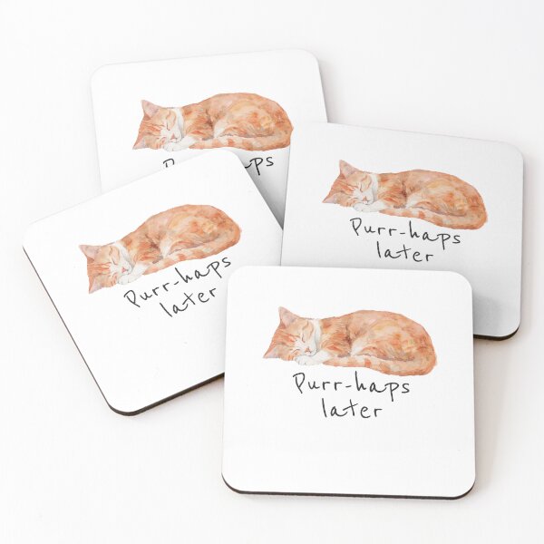 Item preview, Purr-haps Maybe – Sleepy Cute Cat Design designed and sold by Hilv.Studio.