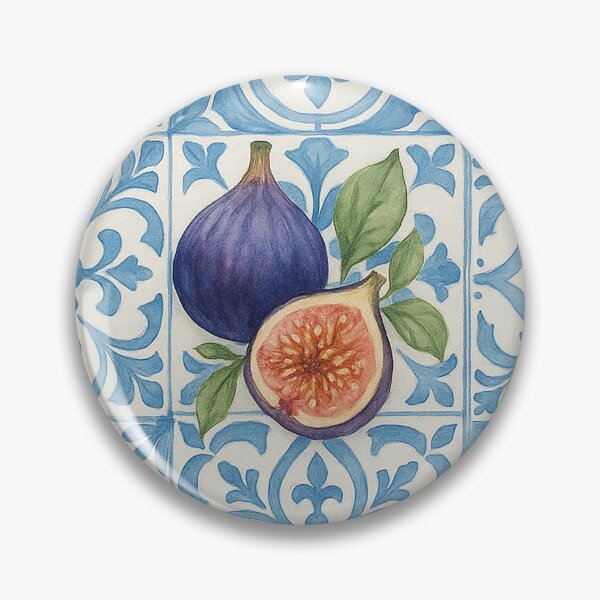 Item preview, Mediterranean Tiles & Fig Fruit – Vintage Watercolor Pattern designed and sold by Verycutethings.