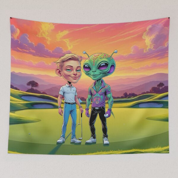 Item preview, Dad Pro Golf Alien Cartoon designed and sold by NikkiBear67.