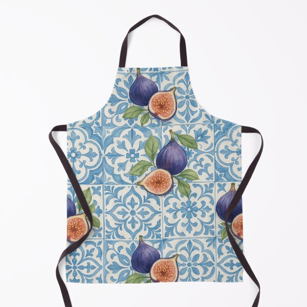 Item preview, Mediterranean Tiles & Fig Fruit – Vintage Watercolor Pattern designed and sold by Verycutethings.