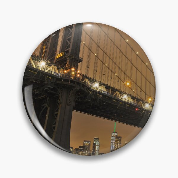 Item preview, Manhattan brilla bajo el puente de Brooklyn por la noche designed and sold by Aure50.
