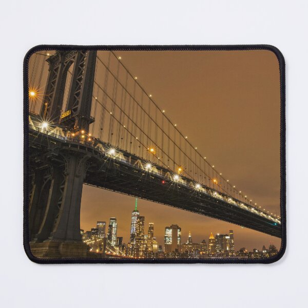 Item preview, Manhattan Glows Beneath the Brooklyn Bridge at Night designed and sold by Aure50.