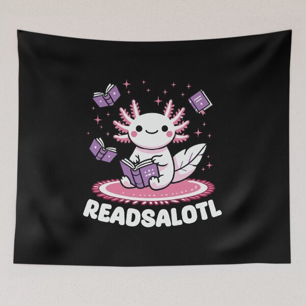 Item preview, Readsalotl: Axolotl Bookworm Design - Cute Axolotl reading a book - Reads Alotl designed and sold by KolbaVison.