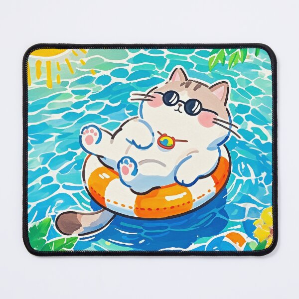 Item preview, Tropical Pool Day with Cool Cat designed and sold by CutePuff.