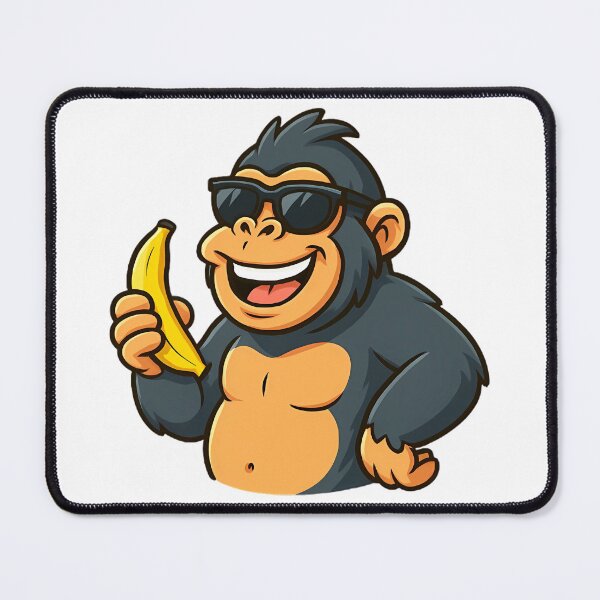 Item preview, Funny Cool Gorilla with Banana Cartoon designed and sold by Emanova9.