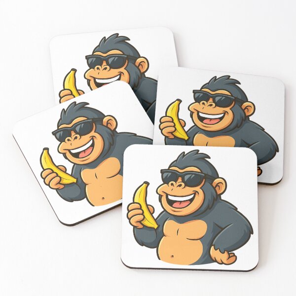Item preview, Funny Cool Gorilla with Banana Cartoon designed and sold by Emanova9.