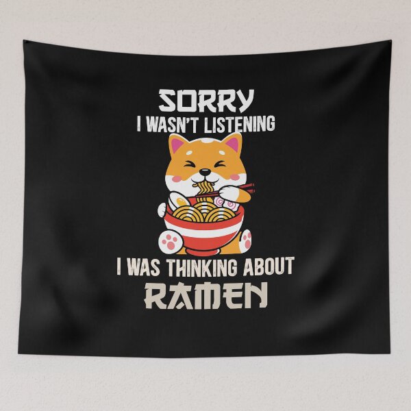Item preview, Ramen Thoughts Shiba Inu Clothing for Noodle Lovers designed and sold by KolbaVison.