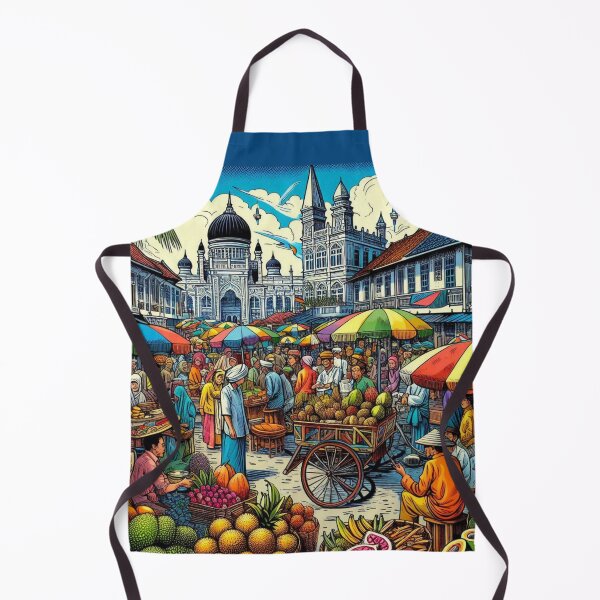 Item preview, Medan City with Traditional Market – Vibrant Indonesian Urban Scene, an AI-Generated Design for Tourists and City Lovers designed and sold by knalpot-design.