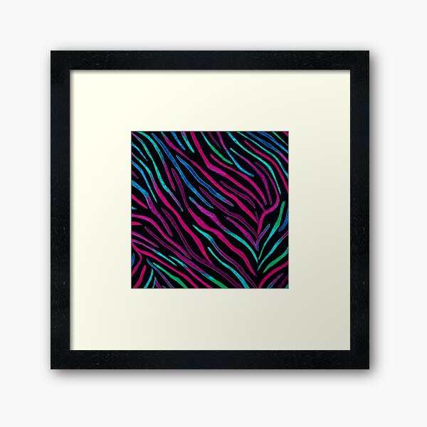 Aperçu de l'œuvre Motif zèbre noir fluo créée et vendue par StitchNRebl.