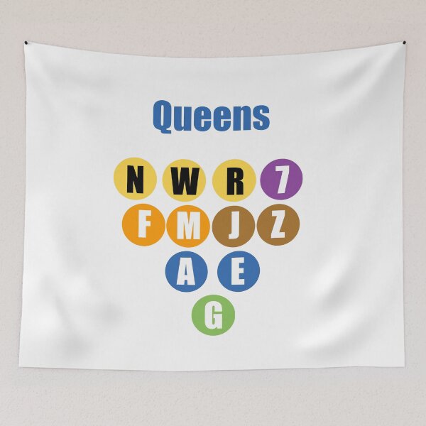 Item preview, Queens NY train lines blue  designed and sold by Mozart3.