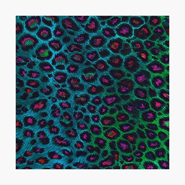 Item preview, Snow Leopard Neon-Noir Pattern designed and sold by StitchNRebl.
