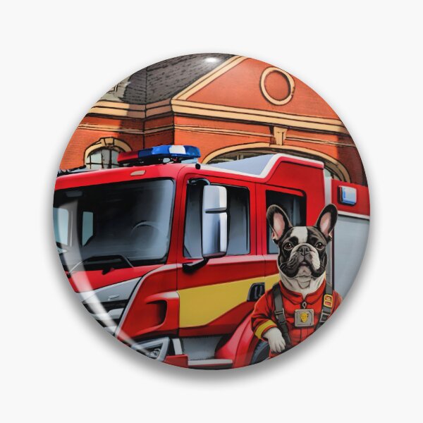Item preview, Cartoon French Bulldog Fireman Dad designed and sold by NikkiBear67.