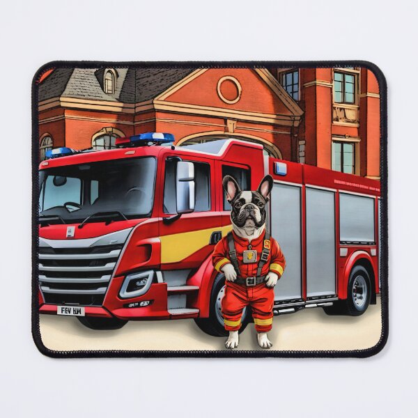 Item preview, Cartoon French Bulldog Fireman Dad designed and sold by NikkiBear67.