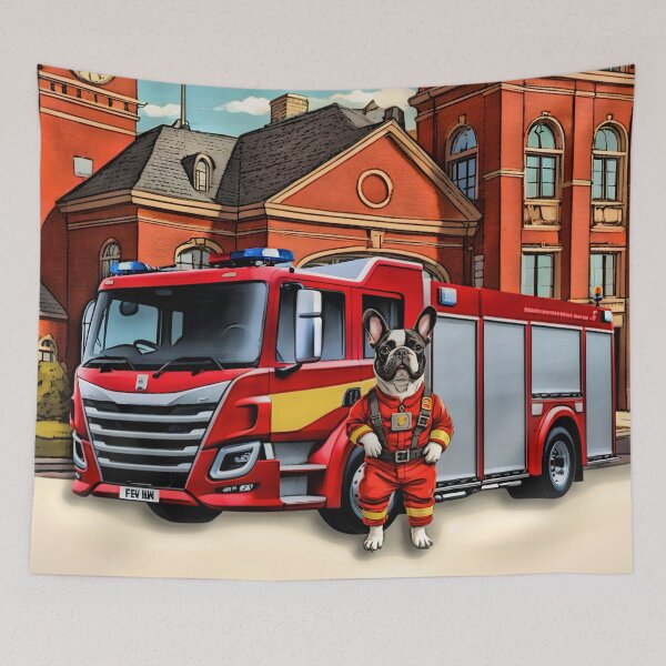 Item preview, Cartoon French Bulldog Fireman Dad designed and sold by NikkiBear67.