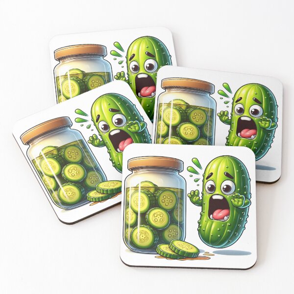 Item preview, Funny Shocked Pickle Cartoon - Quirky and Humorous Food Art designed and sold by latelierdechris.