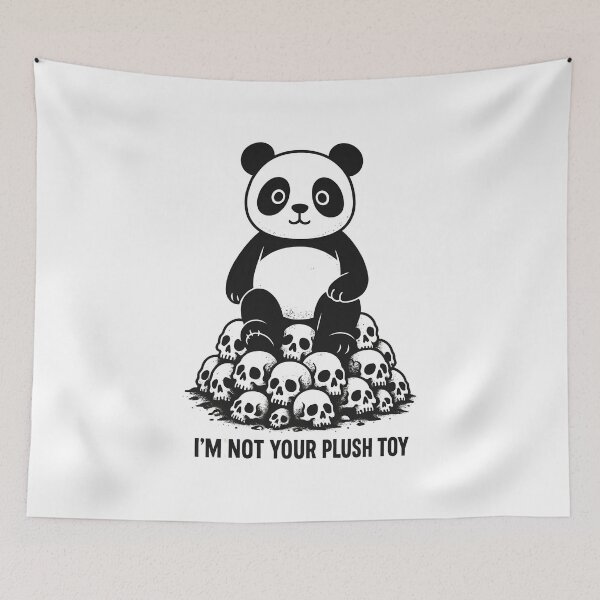 Item preview, Cuteness With a Warning – Panda on a Throne of Skulls designed and sold by ATOTI.