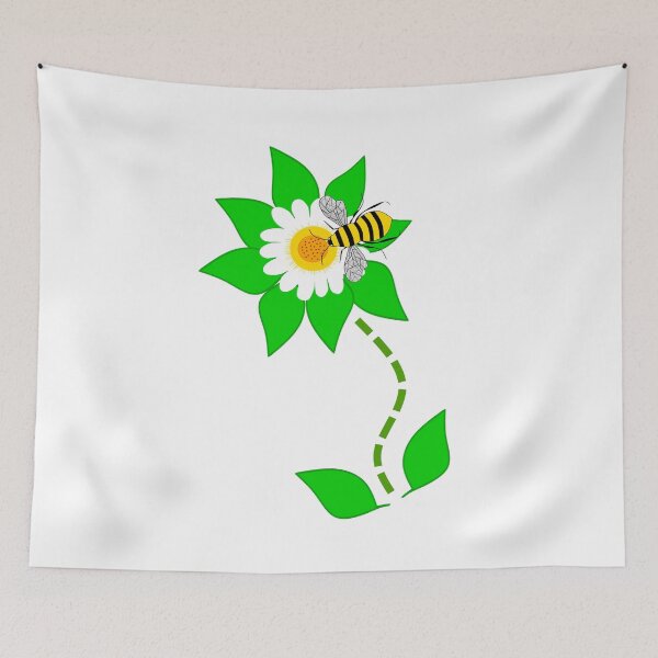Item preview, White Gerbera Daisy With Bee designed and sold by Sartoris Art.