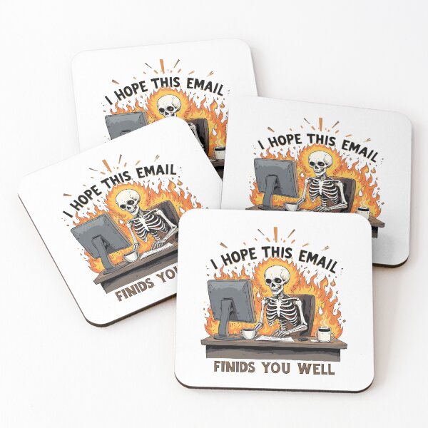 Item preview, Stressed Skeleton Email - Hilarious Workplace Humor designed and sold by latelierdechris.