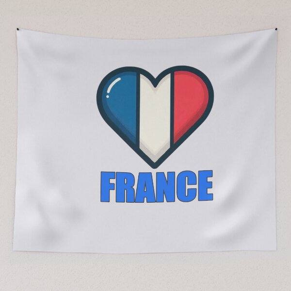 Item preview, Heart-shaped French flag design, perfect for patriotic fans designed and sold by hardingcarl2.