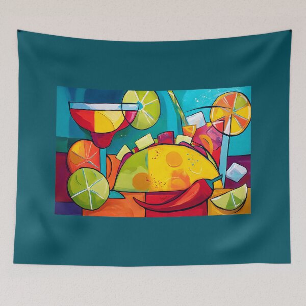Item preview, Ignite the Cinco de Mayo Spirit with Tacos Lime Slices Chili Pepper and a Vibrant Cocktail Fiesta designed and sold by OlfactoART Studio.