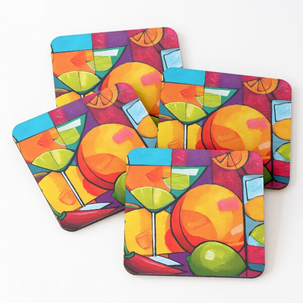 Item preview, Celebrate Cinco de Mayo with Tacos Cocktails and Citrus Bursts in a Bold Geometric Fiesta designed and sold by OlfactoART Studio.