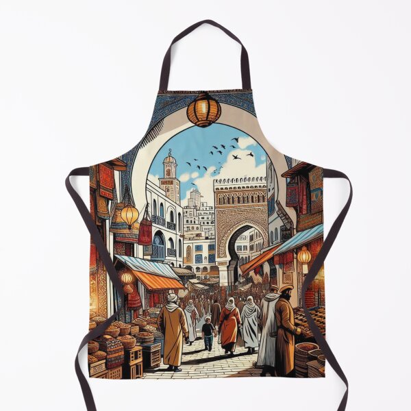 Artikelvorschau, Tunis City with Traditional Market – Colorful Tunisian Urban Scene, an AI-Generated Design for Tourists and City Lovers entworfen und verkauft von knalpot-design.