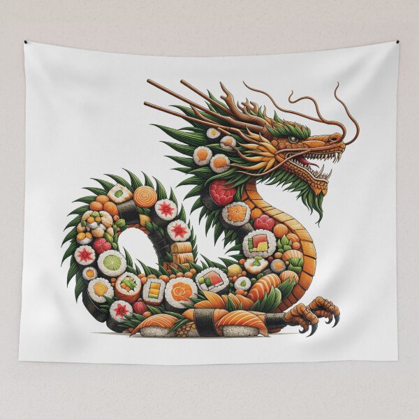 Item preview, Sushi Dragon Art - Culinary Creativity and Elegance designed and sold by latelierdechris.
