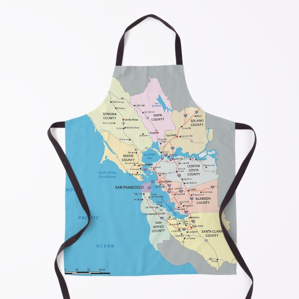 Item preview, San Francisco Bay Area Map (9 Counties of Northern California) designed and sold by PIXEL POP DESIGNS - Beyond the Norm!.