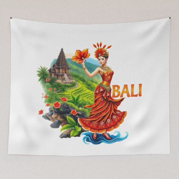 Item preview, Bali Paradise - Cultural and Scenic Illustration designed and sold by latelierdechris.