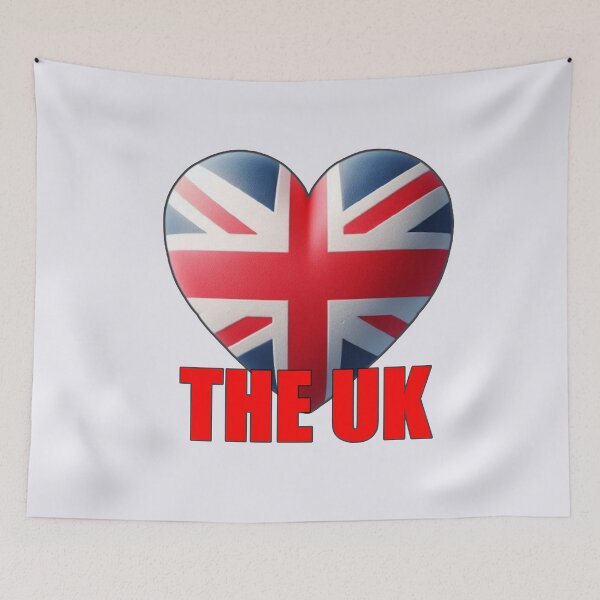 Item preview, Heart-shaped UK flag design, perfect for patriotic fans designed and sold by hardingcarl2.