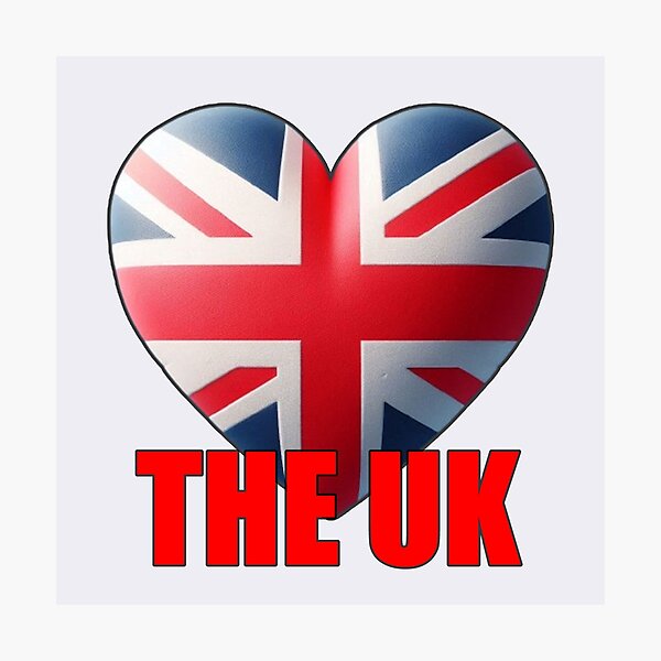 Item preview, Heart-shaped UK flag design, perfect for patriotic fans designed and sold by hardingcarl2.