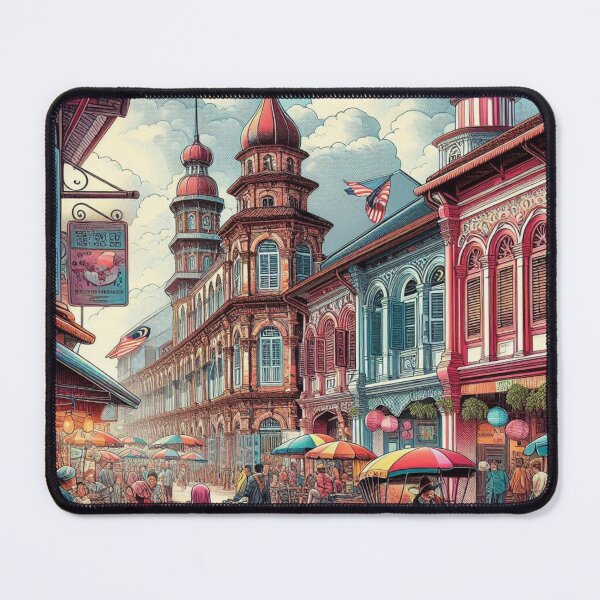 Item preview, Vibrant Malacca City Traditional Market Design - Perfect for City Lovers & Tourists on Apparel & Accessories designed and sold by knalpot-design.