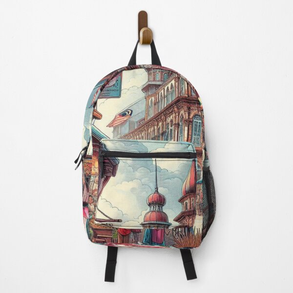Item preview, Vibrant Malacca City Traditional Market Design - Perfect for City Lovers & Tourists on Apparel & Accessories designed and sold by knalpot-design.