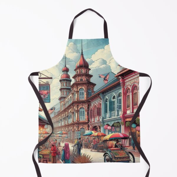 Item preview, Vibrant Malacca City Traditional Market Design - Perfect for City Lovers & Tourists on Apparel & Accessories designed and sold by knalpot-design.