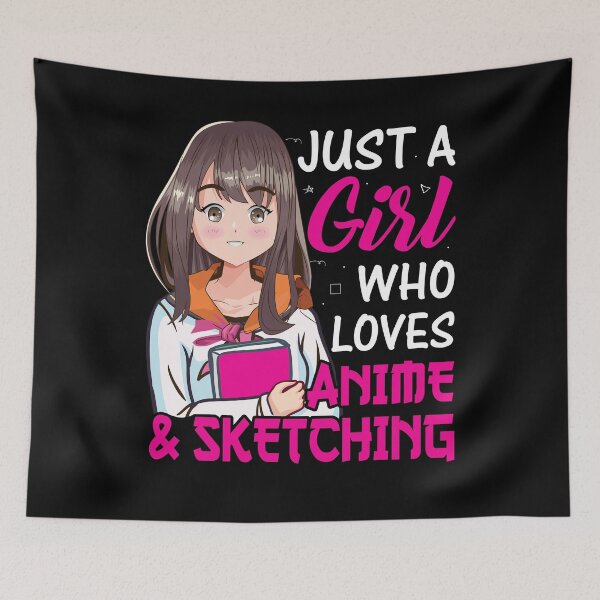 Item preview, Anime & Sketch Design: Cute Manga Girl Motif for Creatives designed and sold by KolbaVison.