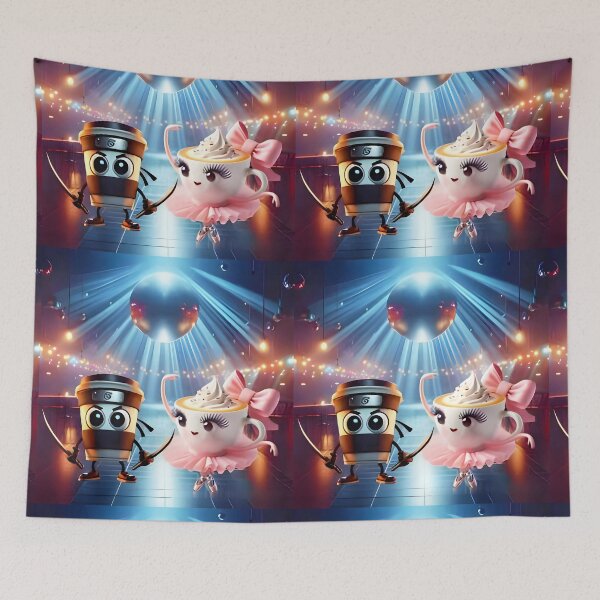 Item preview, Ballerina Cappucina and Cappuccino Assassino together- brainrot meme designed and sold by EmeraldeaArt.