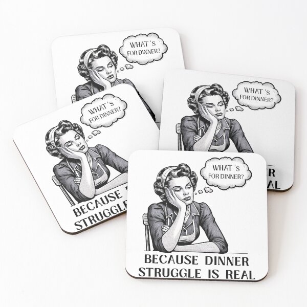 Item preview, Dinner Struggle Mom Humor - Funny Cooking Retro Simple Design designed and sold by BeaverFriends.