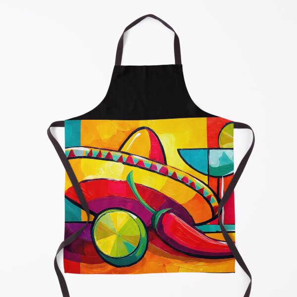 Item preview, Cinco de Mayo Mexican Fiesta with Sombrero Chili Pepper Lime and Margarita in Bold Geometric Style designed and sold by OlfactoART Studio.