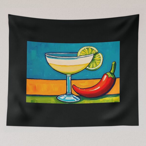 Item preview, Raise a Glass to Cinco de Mayo with a Zesty Lime Cocktail and Fiery Red Chili Pepper designed and sold by OlfactoART Studio.