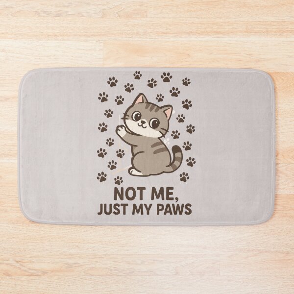 Item preview, Kawaii Naughty Cat – Stylish Paw Prints designed and sold by All Creative Designer.