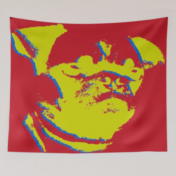 Item preview, Red Yellow Blue Pug On Red Bak designed and sold by volcanix.