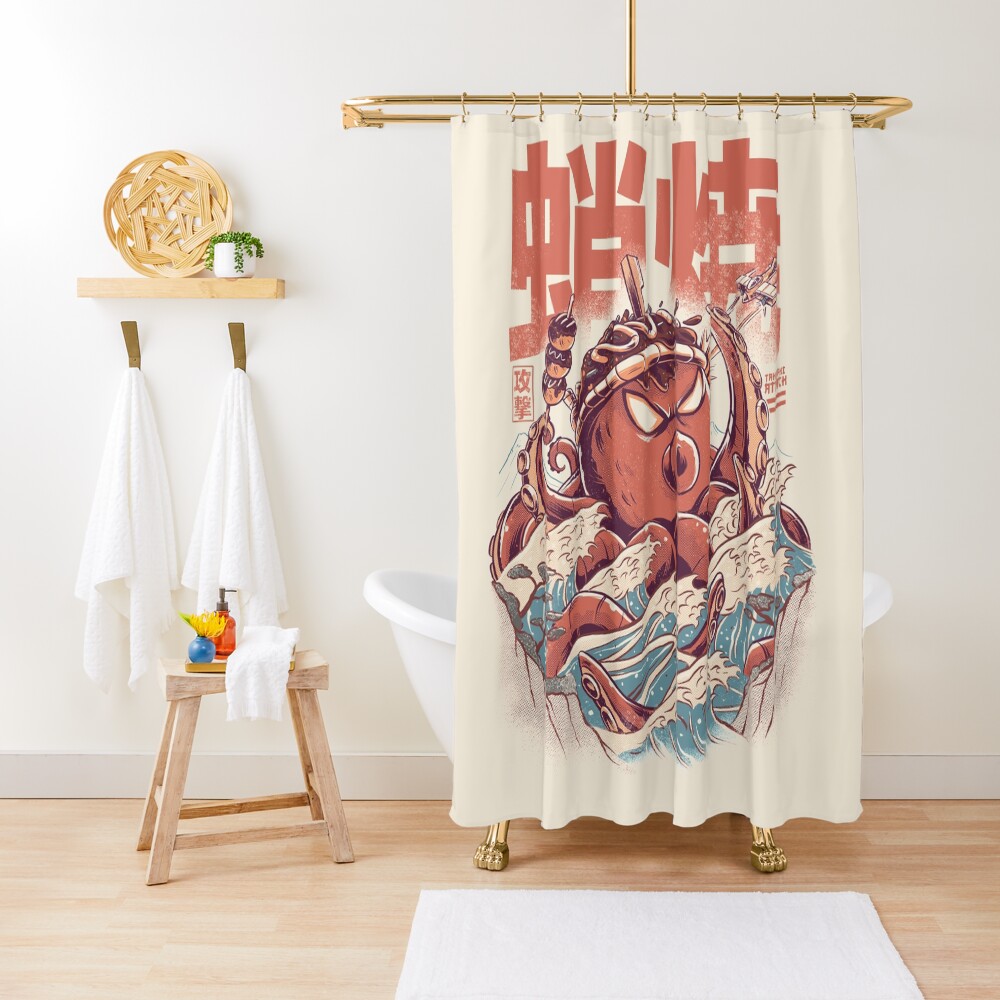 Takoyaki Attack Shower Curtain