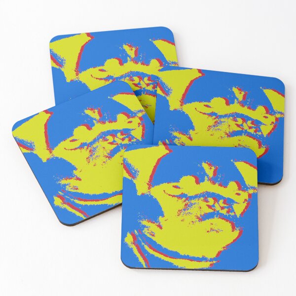 Item preview, Red Yellow Blue Pug On Blue Bak designed and sold by volcanix.