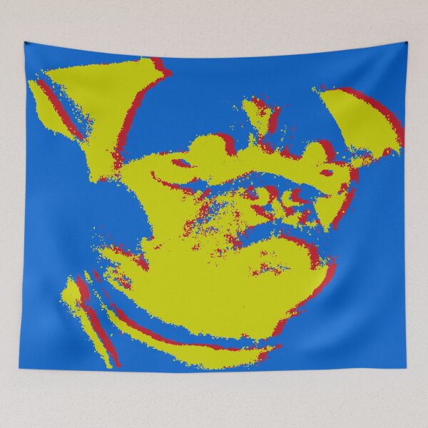 Item preview, Red Yellow Blue Pug On Blue Bak designed and sold by volcanix.