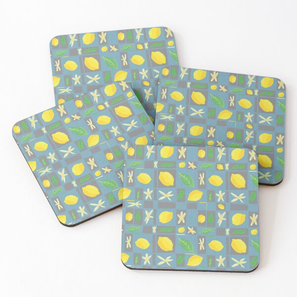 Item preview, Lemon checkerboard | blue and grey background designed and sold by mangopuffstudio.