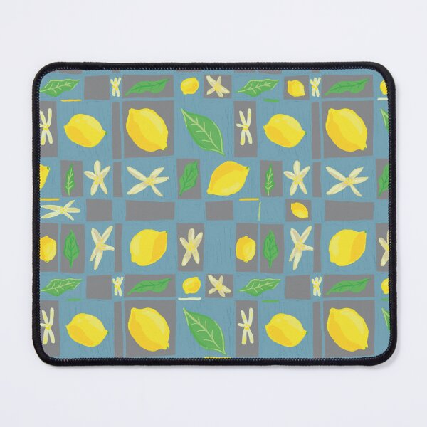 Item preview, Lemon checkerboard | blue and grey background designed and sold by mangopuffstudio.