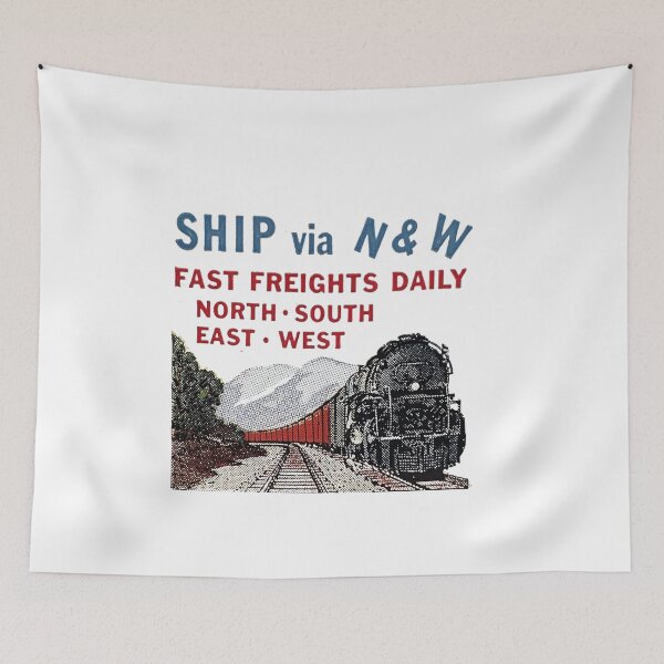 Item preview, Vintage Norfolk and Western Railway - Ship Via The Norfolk Western designed and sold by QuayTradingCo.