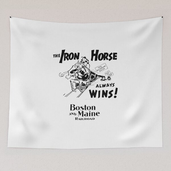 Item preview, Vintage Boston and Maine Railroad - The Iron Horse Always Wins designed and sold by QuayTradingCo.